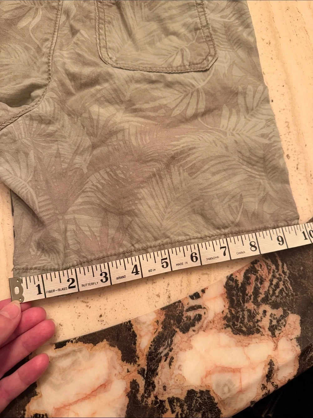 OshKosh B'gosh 100% Cotton Light Green Leaf Print Elastic Waist Shorts
